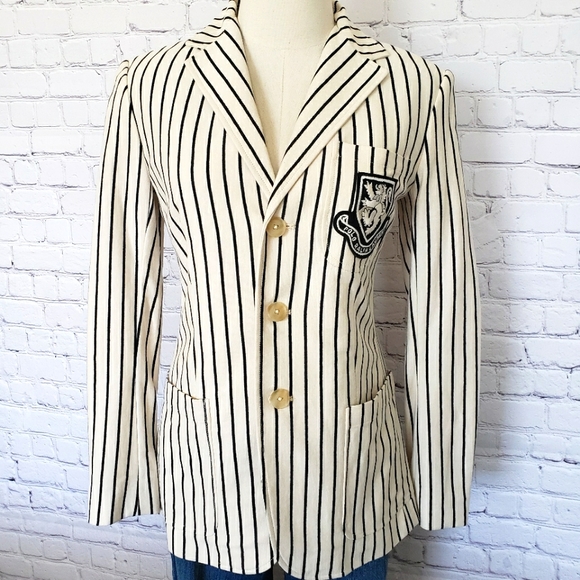 Polo Ralph Lauren Jackets & Blazers - Polo Ralph Lauren Crested Pinstripe Blazer--Sz 2